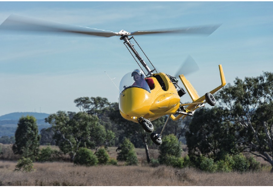 Gyrocopter in flight